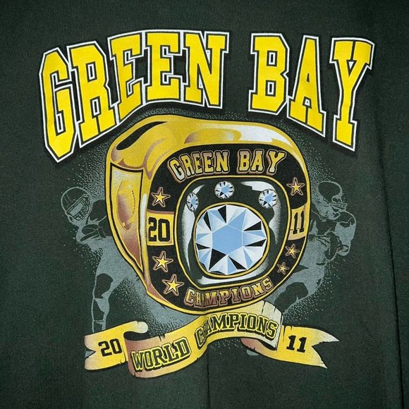 Green Bay Packers Graphic T-Shirt Super Bowl Champions Ring 2011 NFL Size XL - Picture 4 of 6